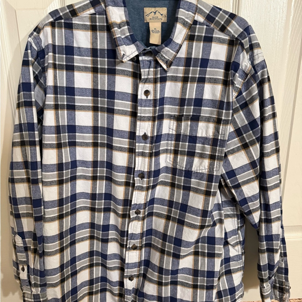 Blue Mountain Plaid Flannel Shirt – Men’s XL